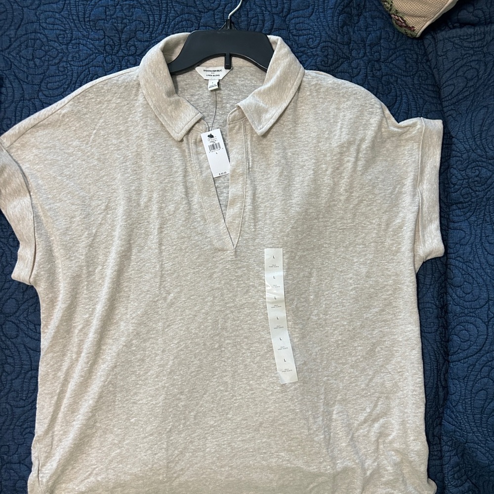 Banana Republic Natural Linen Blend Shirt Classic Style